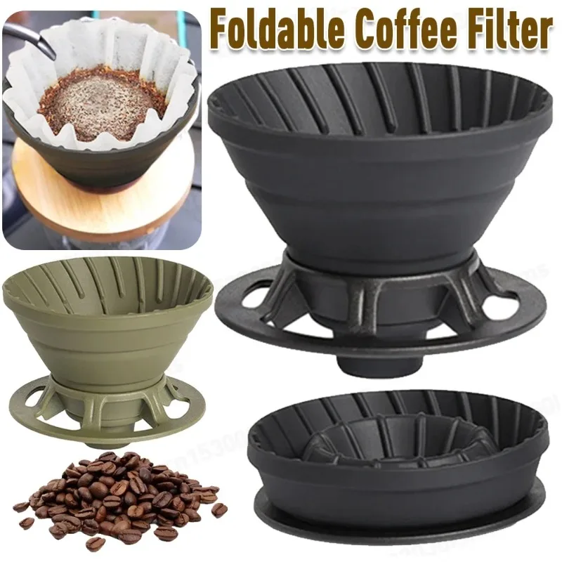

Portable Collapsible Coffee Filter Silicone Drip Coffee Tea Holder Funnel Basket Reusable Tea Pot Cake Cup Coffee Filter Dripper