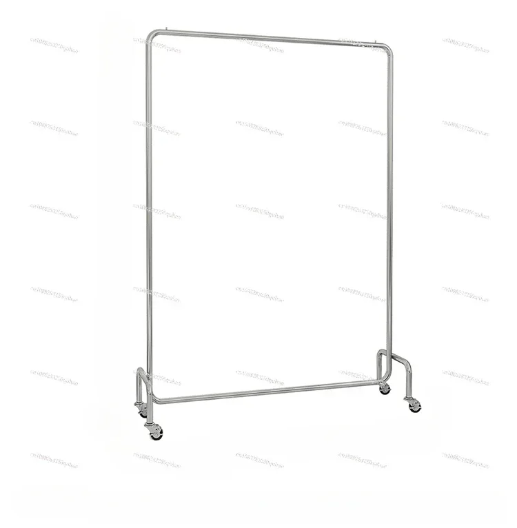 Clothing store display rack Clothes pole Stainless steel with wheels Silver Nakajima floor-to-ceiling display rack