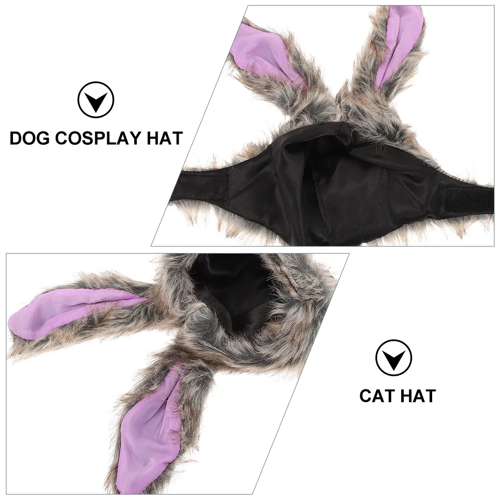 

2Pcs Pet Halloween Hat Rabbit Shape Felt Cloth Comfortable Dog Cat Cosplay Costume Party Decorative Hat Pet Dress Up Costume