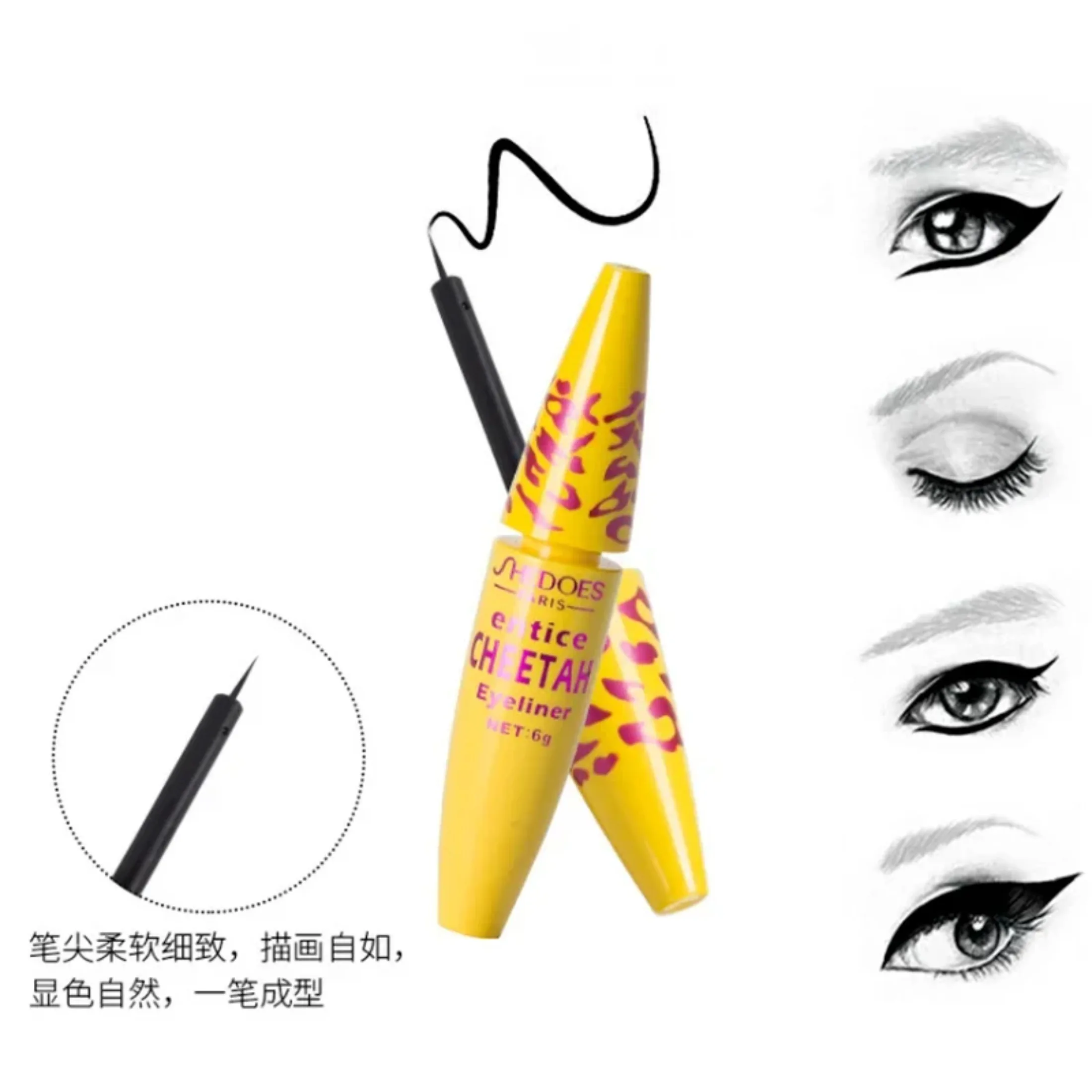 1PC Liquid Eyeliner Soft and Ultra-fine Brush Easy To Take Off Makeup Waterproof and Sweatproof Quickdrying Cosmetics Eye Liner