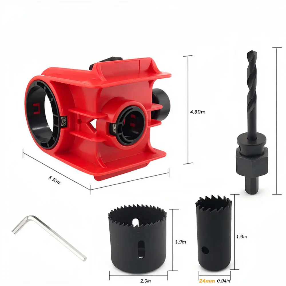 Accurate Door Lock Hole Drilling Template Tool Carpentry Positioning Jig For Wood Door Installation Supplies