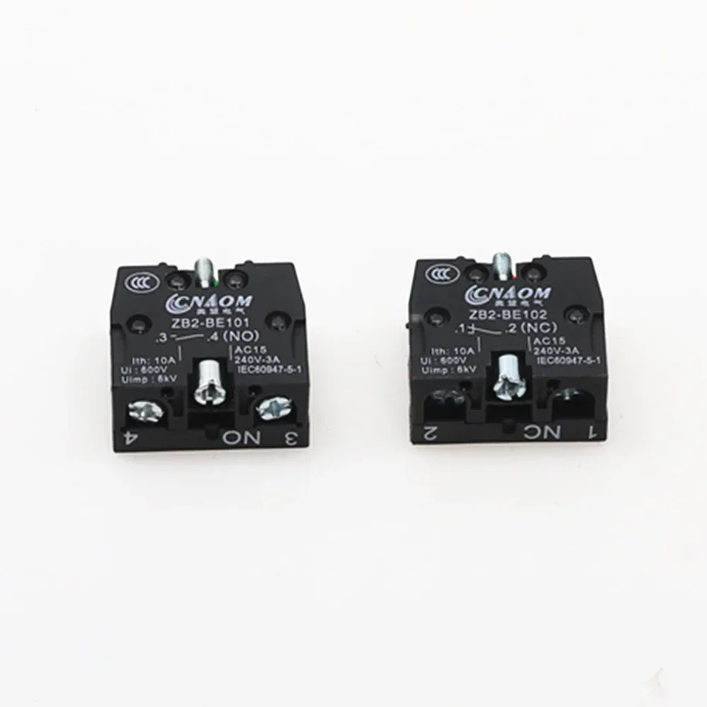 1pcs XB2 Contact Block Telemecanique ZB2-BE101C Normal Open NO ZB2-BE102C NC Pushbutton Joystick Switch Replaces TELE 10A 600V