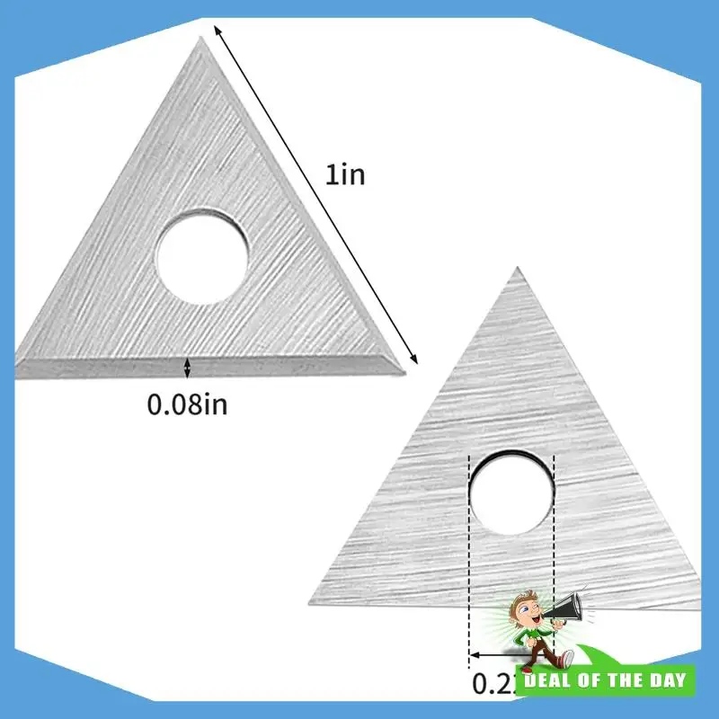 24-Hour Delivery Replacement Paint Scraper Blade Set-3Pcs 1Inch Triangle Carbide Double-Edged Reversible Blades