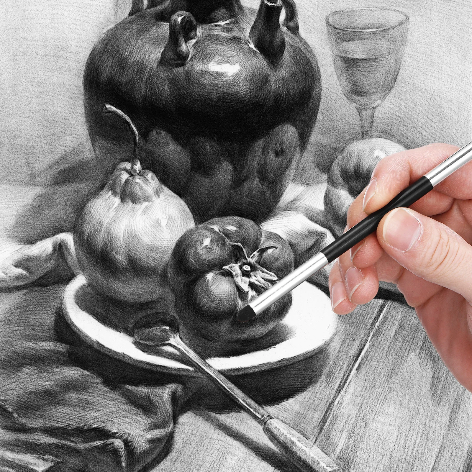 

1Set Blending Sponge Pen Double Headed Sketch Wipe Tool Washable Rubbing Sponge Brush Reusable Blending Stump for Artistic