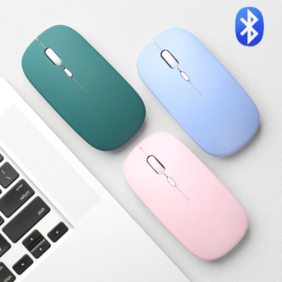 Mouse Gamer sem fio portátil, Compatível com Bluetooth, Ratos ergonômicos do escritório, apto para PC, computador, laptop, Macbook, Tablet