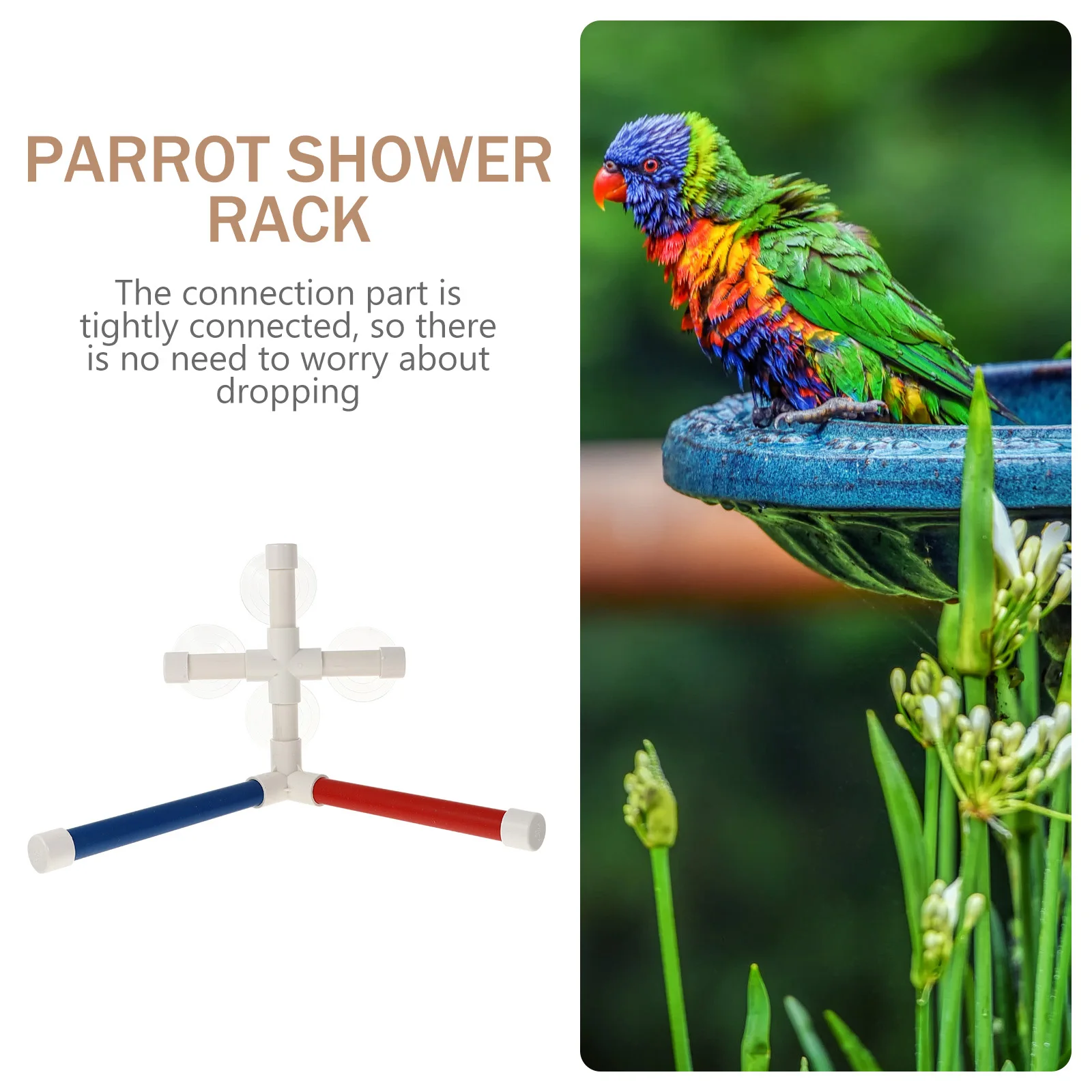 

Parrot Shower Perch Plastic Bird Bathing Stand For Parrots Pet Bird Supplies Hanging Standing Rack Shower Perch For Birds