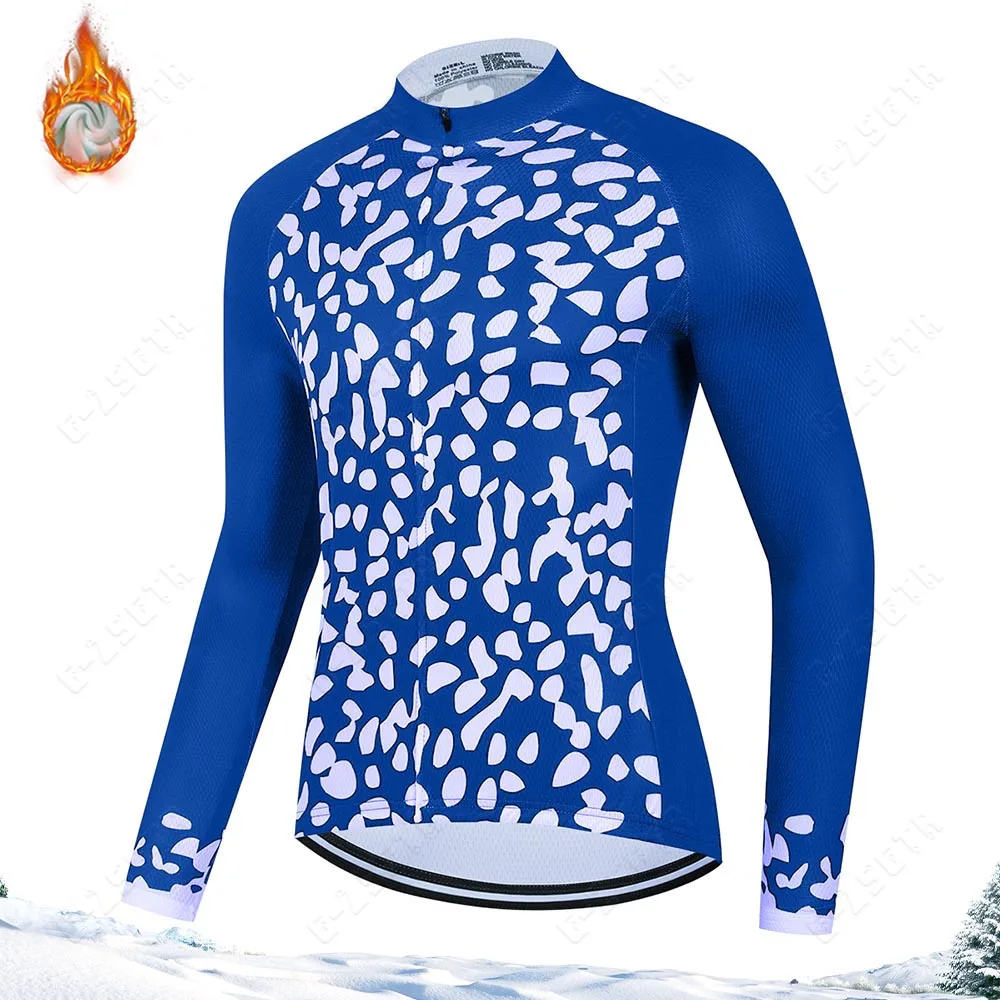 

Winter Thermal Fleece Cycling Clothing Mens Cycling Jersey Warm Bicycle Long Sleeves Team Bicycle Clothes Shockproof Bib Pants