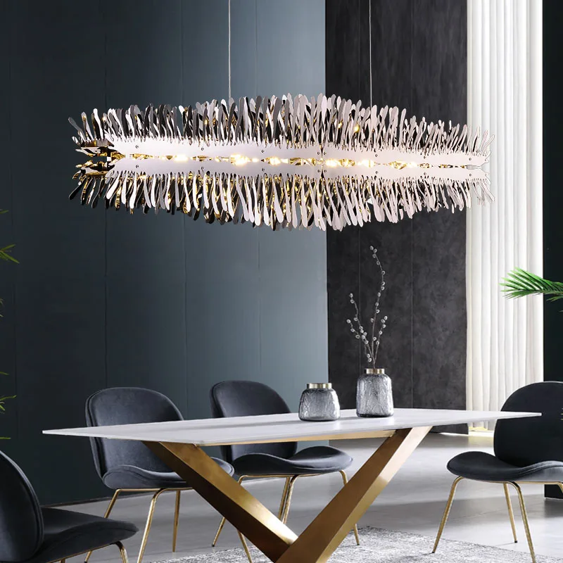 

BOSSEN Light Luxury Dimmable Chandelier with Chrome Luster Hardware Combination Design Rose Gold Finish for Hotel Dining Room