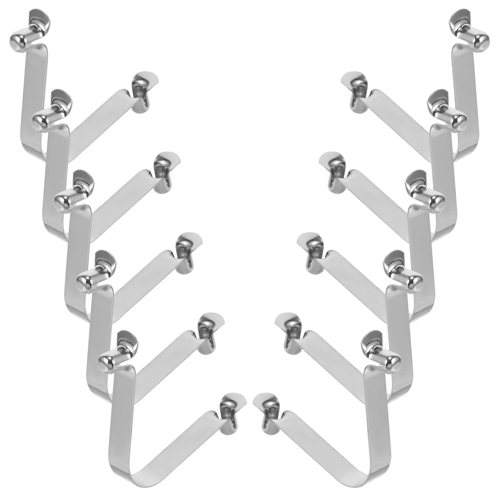 

10 Pcs Holder Shrapnel Buckle Paddle Spring Clips Solid Tube Silver Nickel Plated
