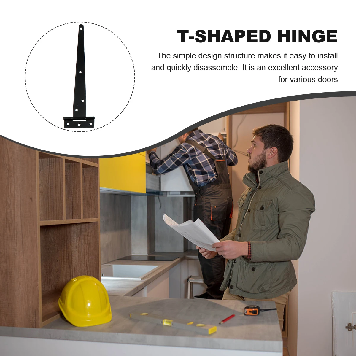 

10pcs T Shape Hinges Heavy Duty Triangle Door Gate Furniture Buckles Latch Metal Iron Smooth Corrosion Resistant Durable Easy