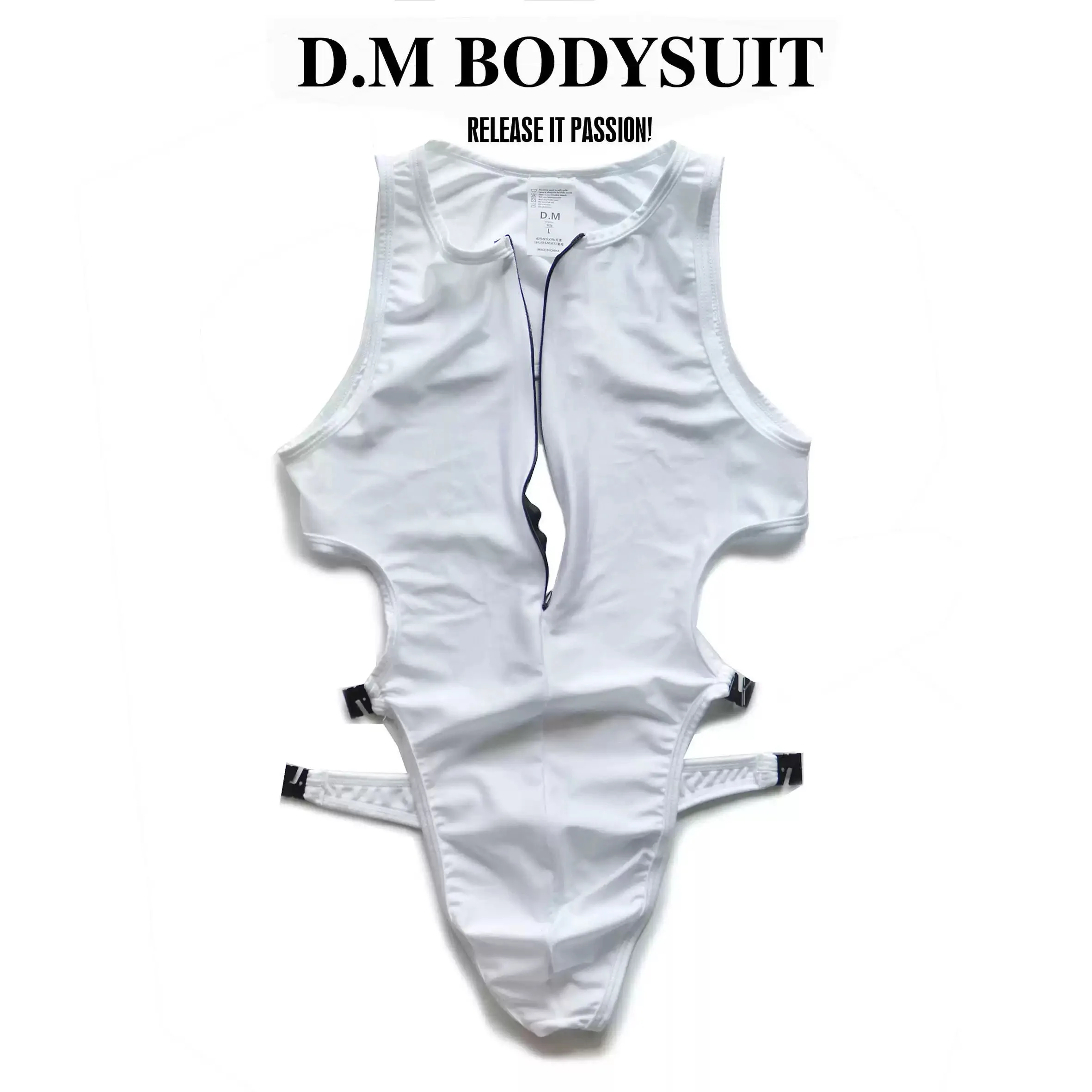 D. M suspender zipper shapewear jumpsuit thong suspender tight hollow personalized buckle