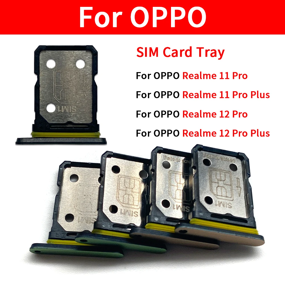 10 Pcs Sim Card Tray For Oppo Realme 8 10S 11 12 Pro Plus SIM Card Slot Holder Micro SD Card Adapter Replacement Reapir Parts