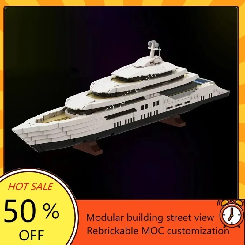

1651PCS MOC WHITE Luxury Yacht Custom Puzzle Warship Model Technical Education DIY Assembly Creative Kids Puzzle Toy Xmas Gift