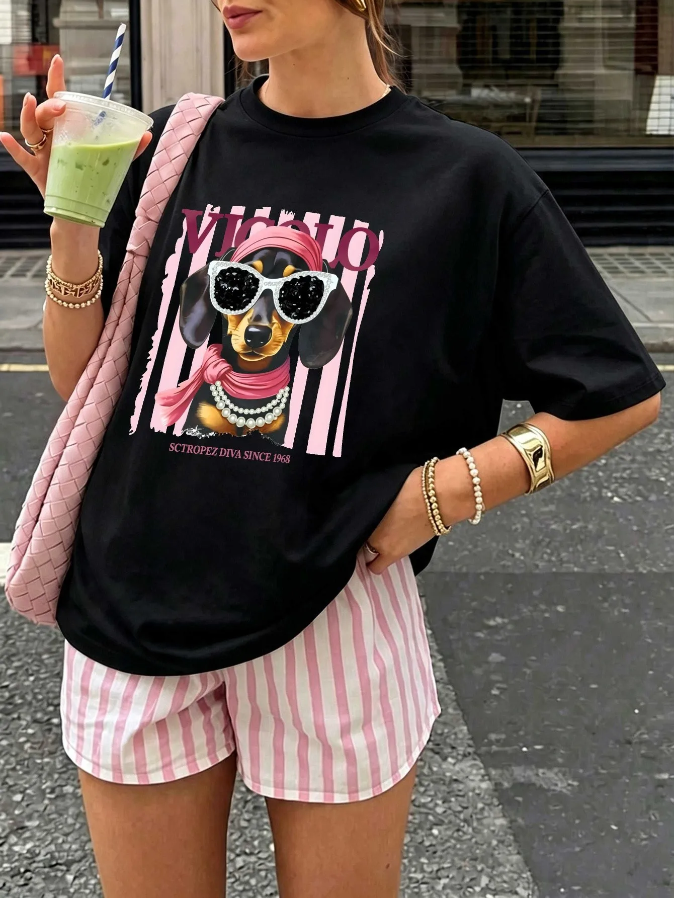 2026 Summer New Street Fashion Casual Comfortable 3D Dog Pattern Printed Women's Short-Sleeve Shorts Set