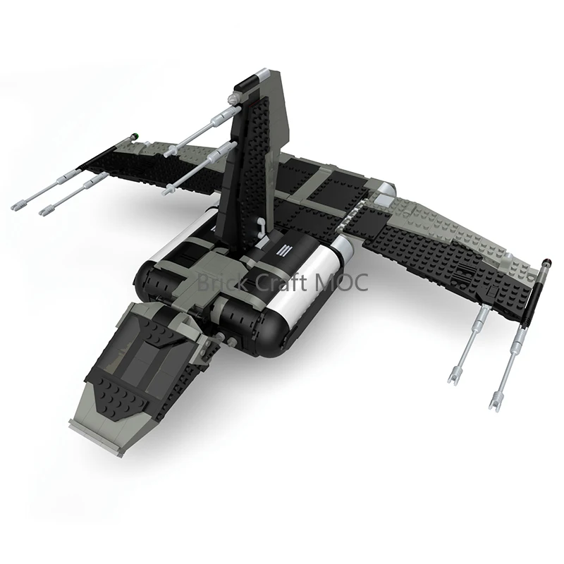 MOC Sci-Fi Infernum-Style Fighter Building Blocks Set - Futuristic X-Wing Starship Model Kit for Sci-Fi Fans
