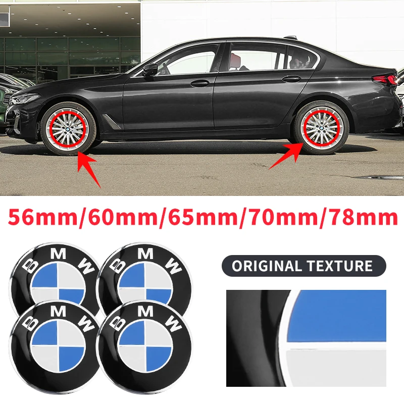 4pcs 56/60/68/78 Car Wheel Center Hub Caps Stickers Auto Dekoration Accessories For Performance E46 E90 E60 F30 M M1 M2 M3 M4 M5