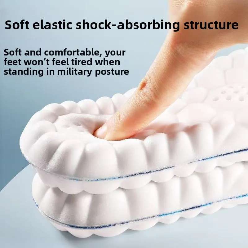 Unisex Military Training Shoe Insoles Shock Absorbing Breathable Sweat Wicking Deodorant Cloud Soft Cushion Inserts