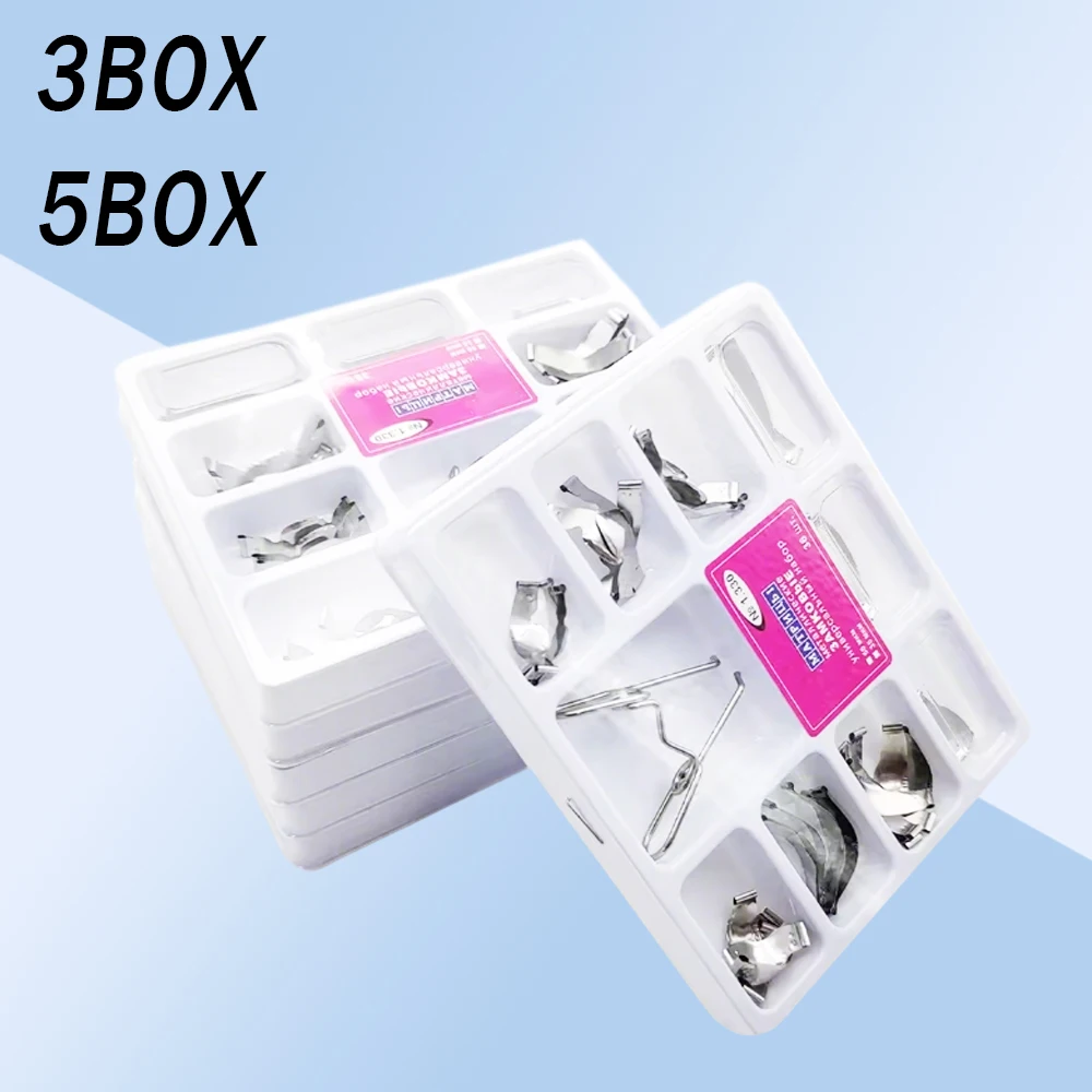 Reusable Dental Matrix Set for Molar Premolar Restorations – 3 or 5 Piece with Separating Rings and Contoured Bands