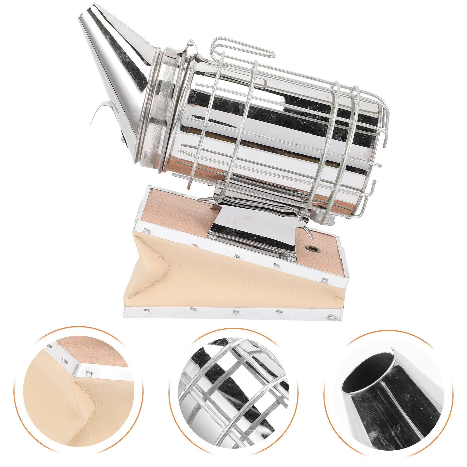 Premium Metal Bee Hive Smoker Stainless Steel Shield Beekeeping Tool for Colony Inspection Queen Introduction