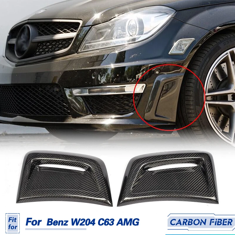 Front Bumper Side Air Vent Decoration Carbon Fiber For Mercedes Benz W204 C63 AMG 2012-2014 Air Insert Vent Cover Sticker