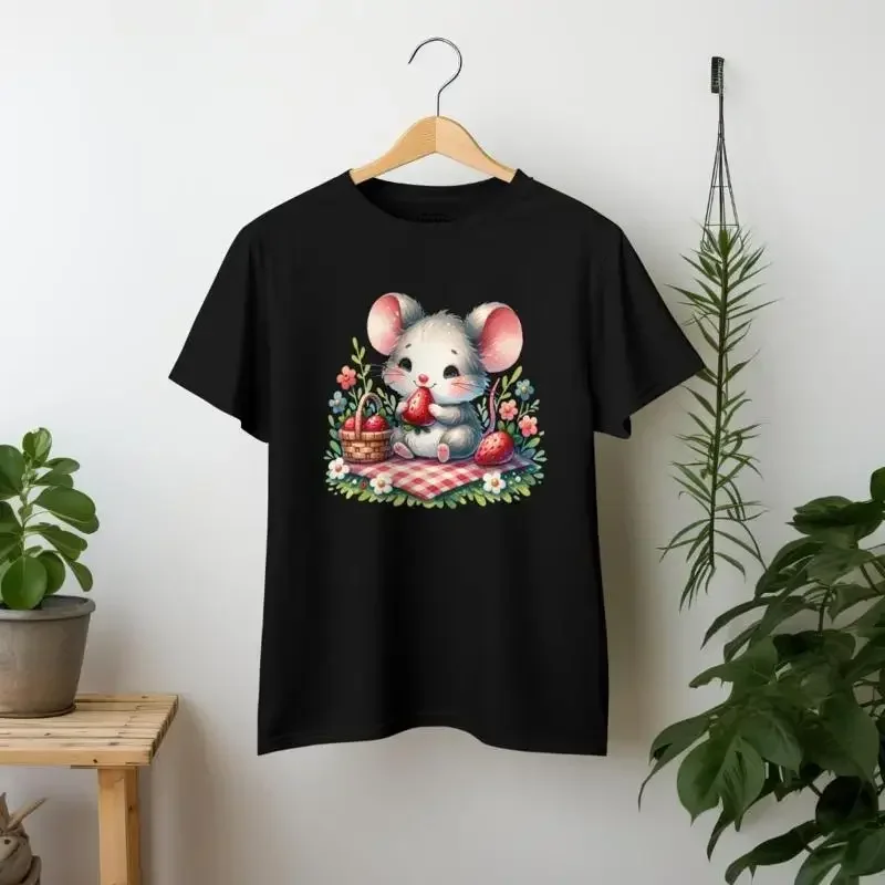 Cottagecore Picnic Mouse T-Shirt Floral Nature Sweat Lover