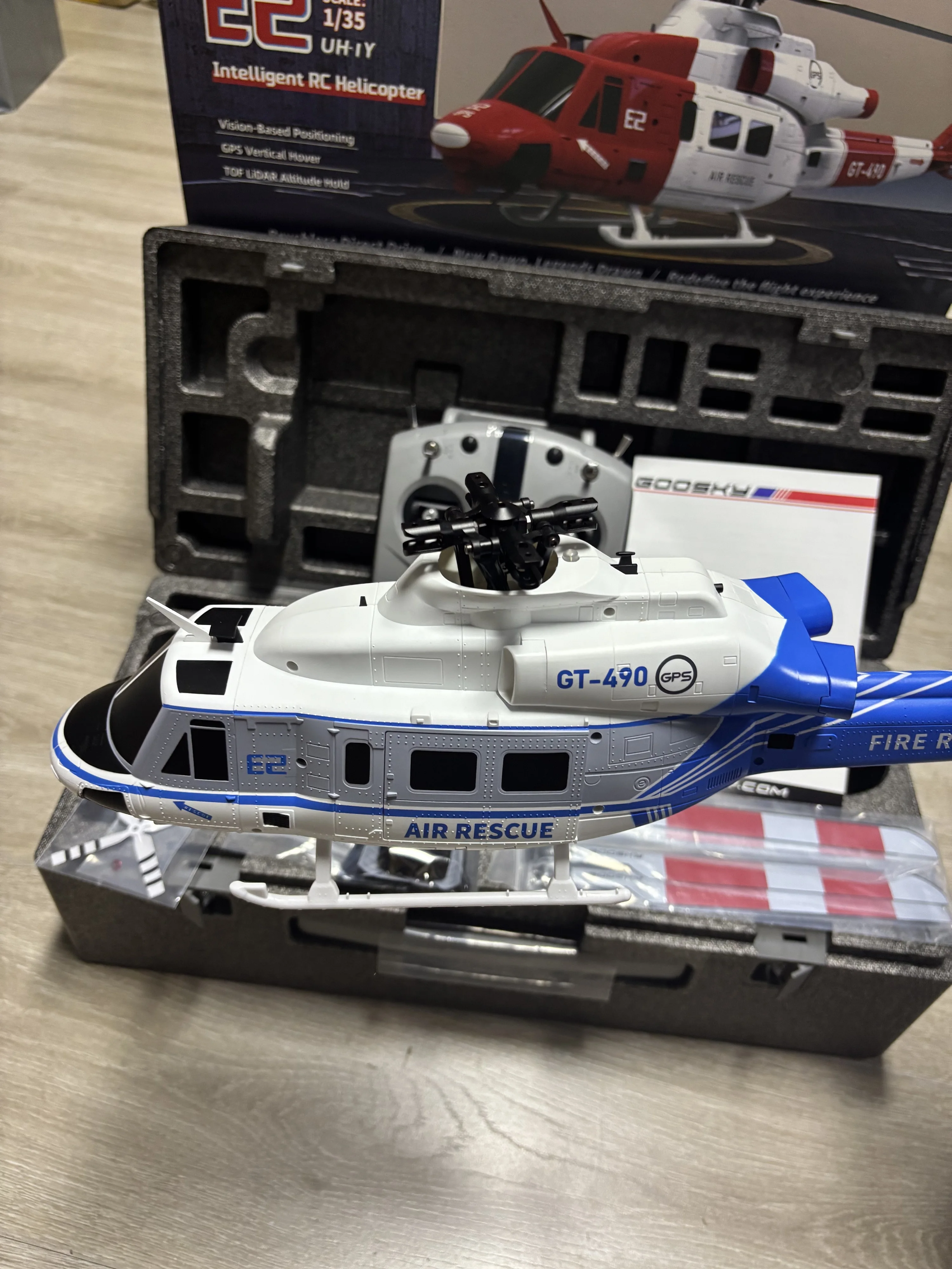 NEW Goosky E2 GPS 1/35 RC 헬리콥터 듀얼 브러시리스 모터 Tof 비행 제어 시스템 Bnf/Rtf 원격 제어 헬리콥터 장난감 선물