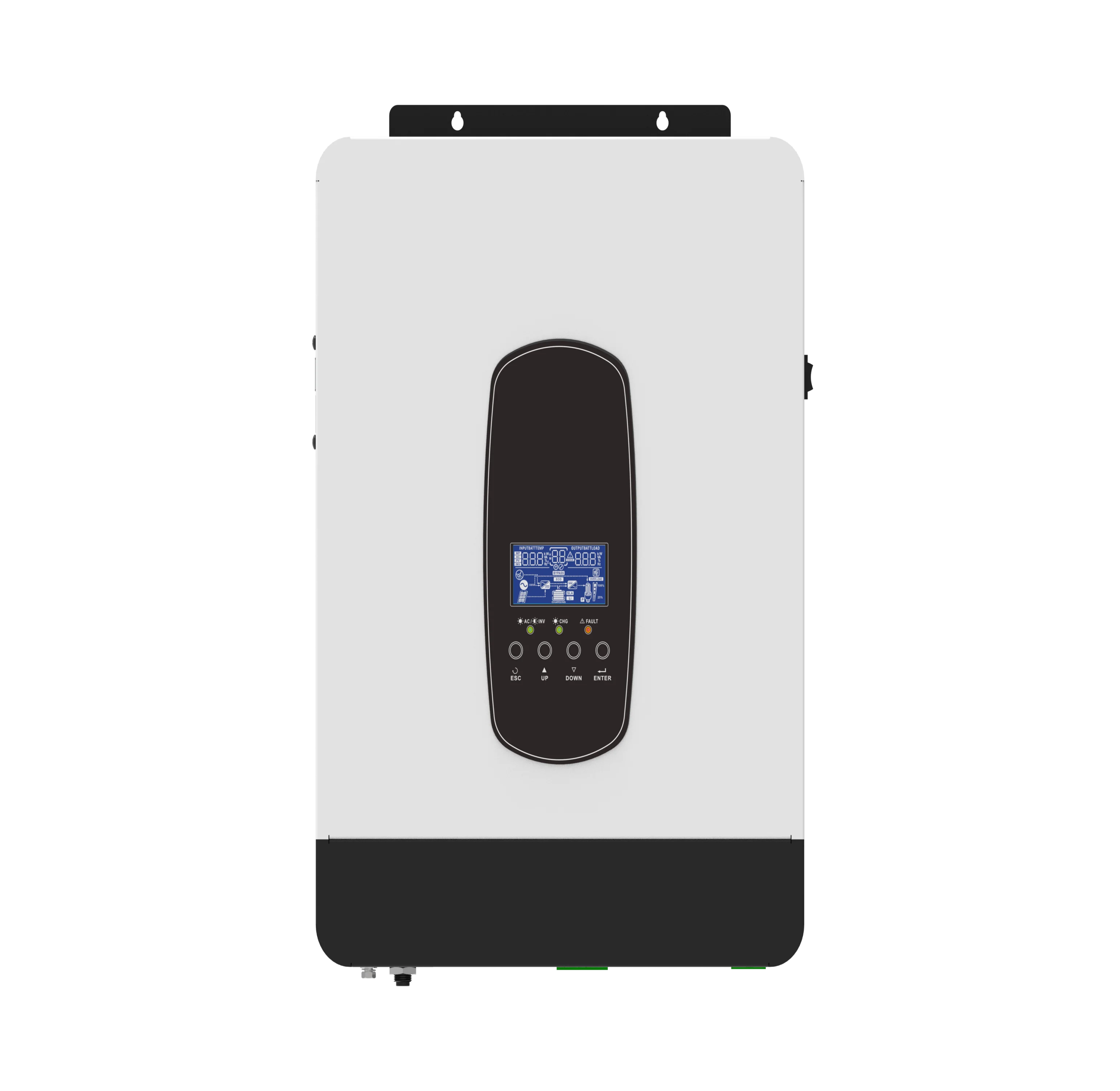 

Pure sine wave 2.2/3 solar inverter with 60A charger 55-450vdc grid PV input 2200W/3200W output for lead acid batteries