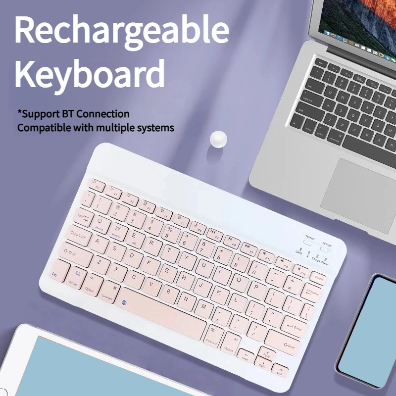 

Portable Keyboard Wireless Bluetooth-compatible Keyboard 78 keys Slim Keyboard 10-inch for iPad Xiaomi For Android IOS Windows