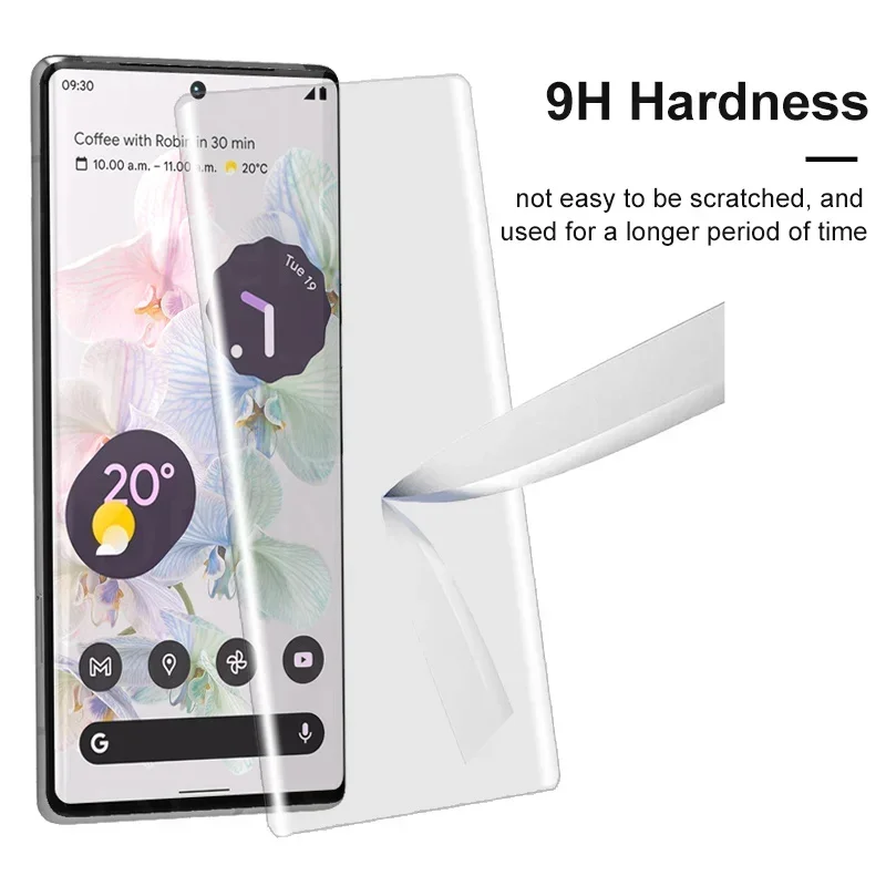3D Curved High Quality Full Glue UV Tempered Glass For Google Pixel 6 Pro Screen Protector For Google Pixel 7 8 Pro