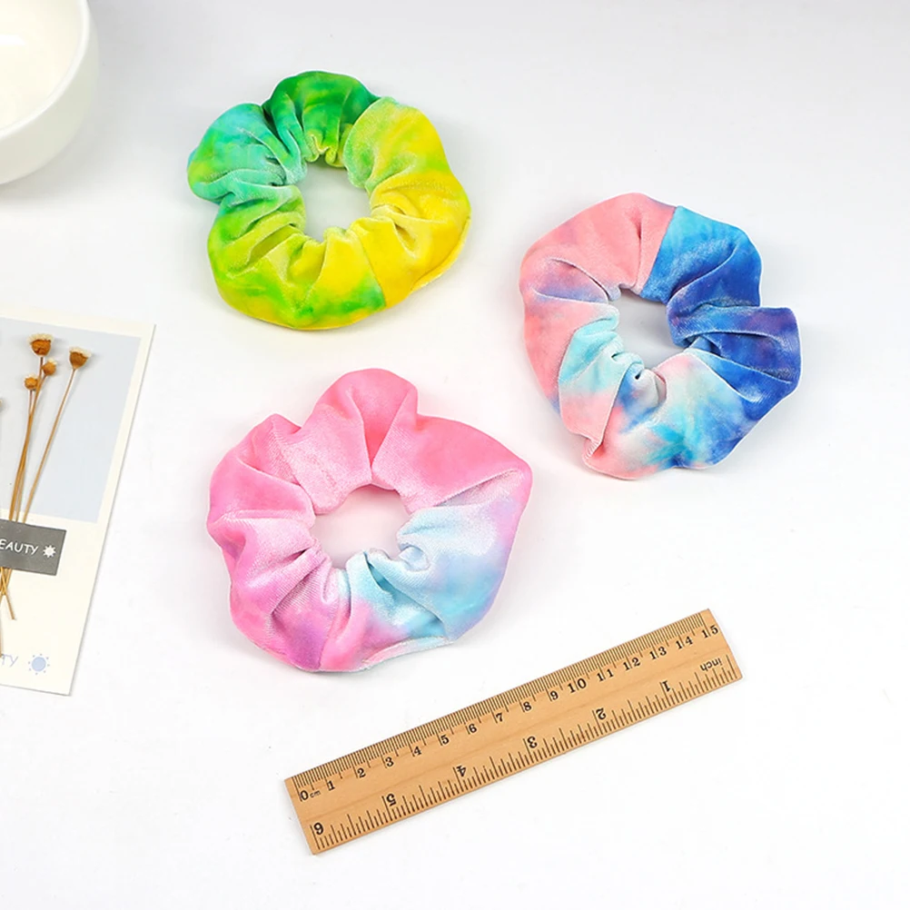 

6pcs Rainbow Hair Ties Elastic Ponytail Holders Stretch Ropes Durable Daily Accessories Women Stylish Hair Care