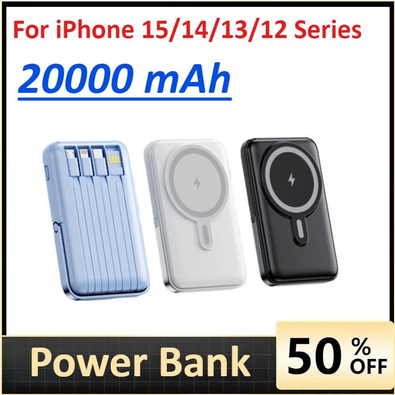 

Magnetic Power Bank 20000mAh For iPhone 15/14/13/12 Series Wireless Charger 22.5W Fast Charging Portable External Battery Pack