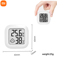 XIAOMI MIJIA LCD Electronic Digital Temperature Humidity Meter Weather Station Clock Indoor Outdoor Thermometer Hygrometer