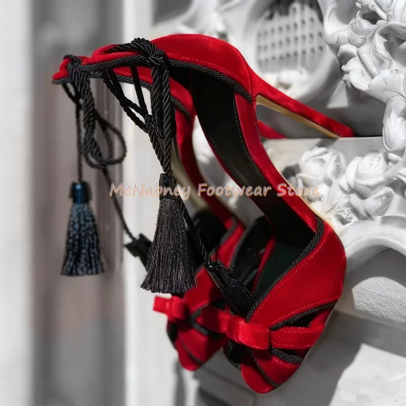 كلاريت المخملية فم السمكة مع أصابع مكشوفة الصنادل الخناجر القوس الديكور الصنادل الصيف المرأة الأحذية الفاخرة اليدوية