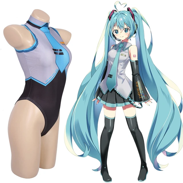 Hatsune Miku Cosplay Costume Swimsuit Bikini Beach Anime Summer Set For Girlfriend s Gift