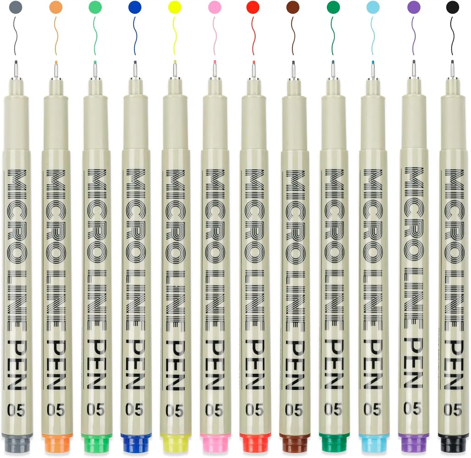 

12 Colored Micro Pens Set, Fineliner Waterproof Archival Ink for Drawing, Journaling, Bible Zentangle Art Supplies