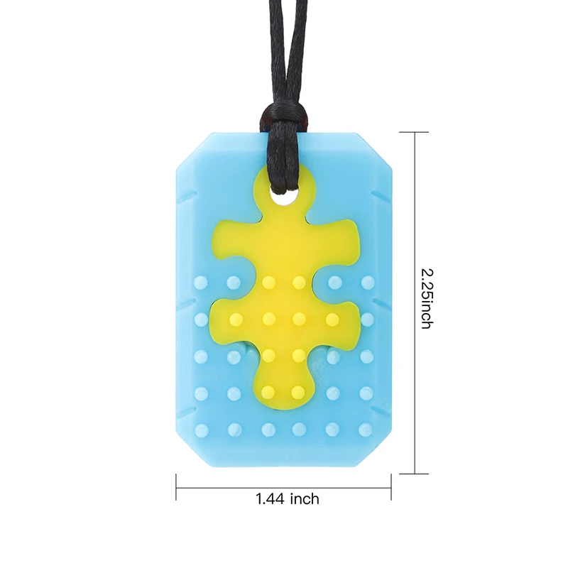 New Sensory Chewing Necklace Puzzles Texture Silicone Teether for Baby Kids ADHD Autism Biting Needs Oral Motor Chewy BPA Free