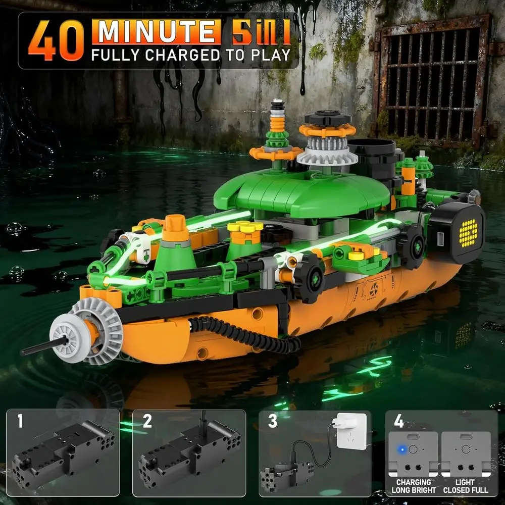 مجموعات الروبوتات الجذعية بعمر 6-12 عامًا: مجموعة بناء الضفدع للجرارات 5 في 1 للتحكم عن بعد والتطبيقات، لعبة تعليمية مكونة من 732 قطعة للأطفال