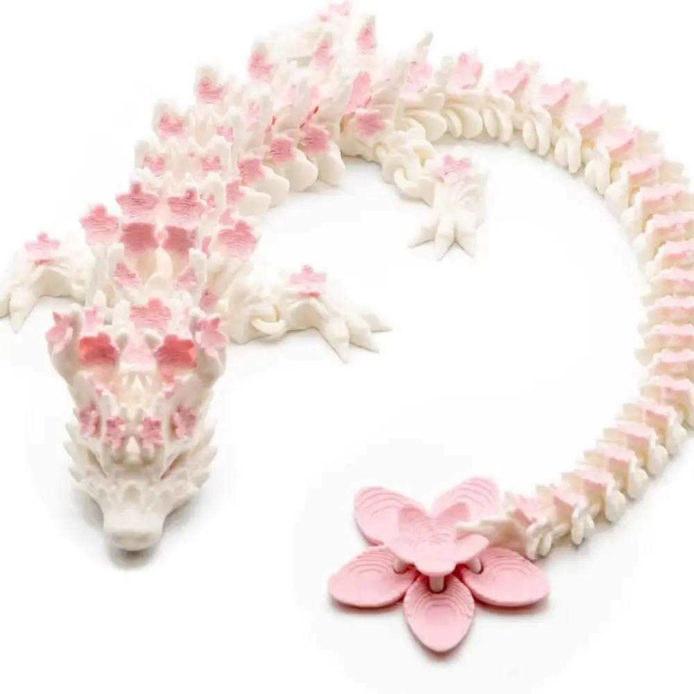 Simulated Eye 3D Printed Dragon Sakura Dragon Laser 3D Printed Diceratops Dragon Poseable Joints Flexible