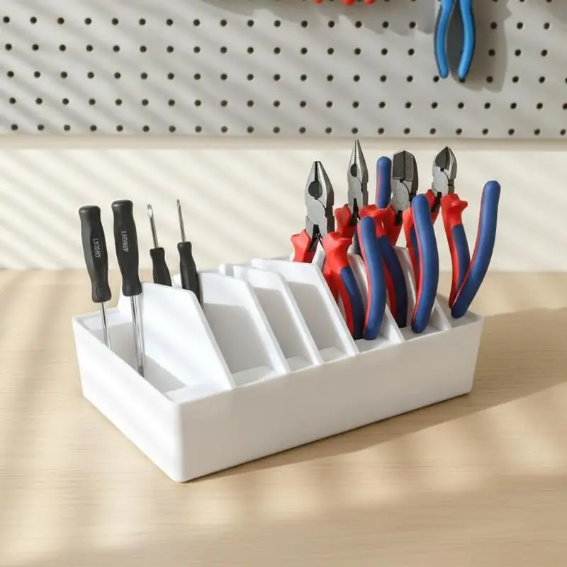 Multi Slot Pliers Storage Rack, Desktop Handmade Tool Storage Tray, Garage Drawer Electrician Hardware Sorting Stand