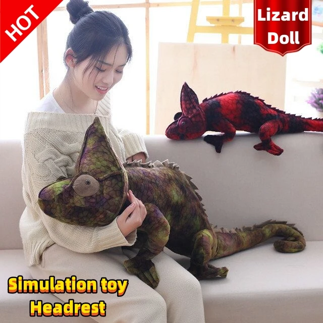 Novelty Chameleon Plush Toys Stuffed Throw Pillow Animal Plush Hold Pillow Baby Sleeping Pillow Chair Cushion Kids gifts Toys