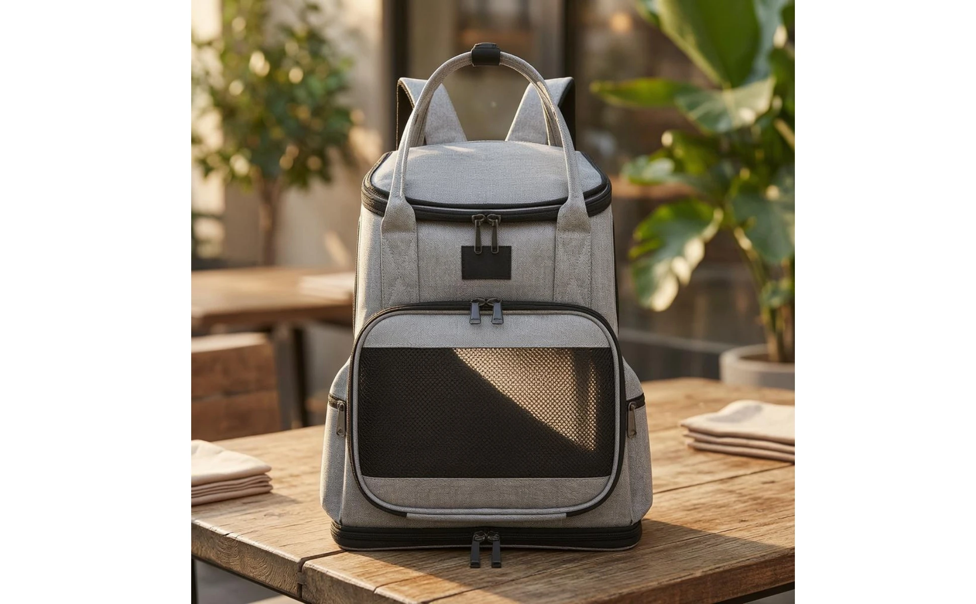 Pet Carrier Backpack Zippered Mesh Pet Carrier Backpack Water-Resistant Easy to Clean for Travel