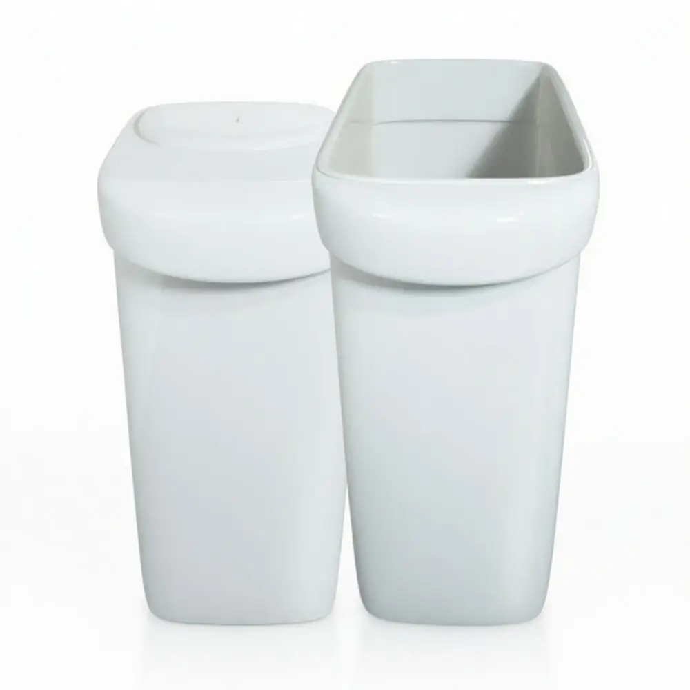 Space Saving Slim Garbage Can Narrow Plastic Trash Bucket Kitchen Bathroom Living Room Toilet Waste Organizer Rectangular Holder