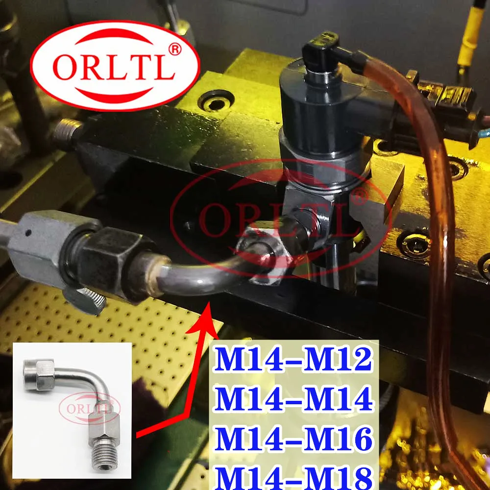 ORLTL Diesel Injector Test Bench Connector M14-M12 (12mm) M14-M14 (14mm) 16mm 18mm for DENSO, BOSCH, DELPHI Oil Return Detection