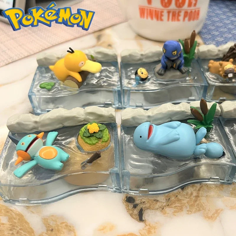 Pokemon Model River Nap Series Pikachu Psyduck Bidoof quagdescise quagprise Jigglypuff Doll giocattolo per bambini Kawaii regalo di compleanno