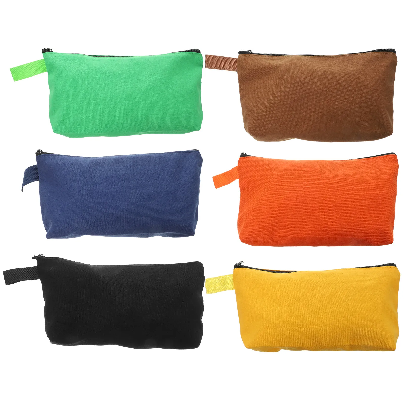 6Pcs Sturdy Canvas Tool Bag Zipper Storage Pouch for Pluers Wrenches Screwdrivers Hardware Parts Makeup