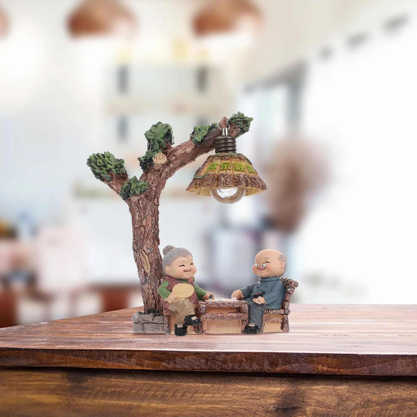 

1Pcs Elderly Couple Statue Night Light Resin Craft Creative Desktop Ornament Romantic Valentine's Day Decoration Home Party Gift