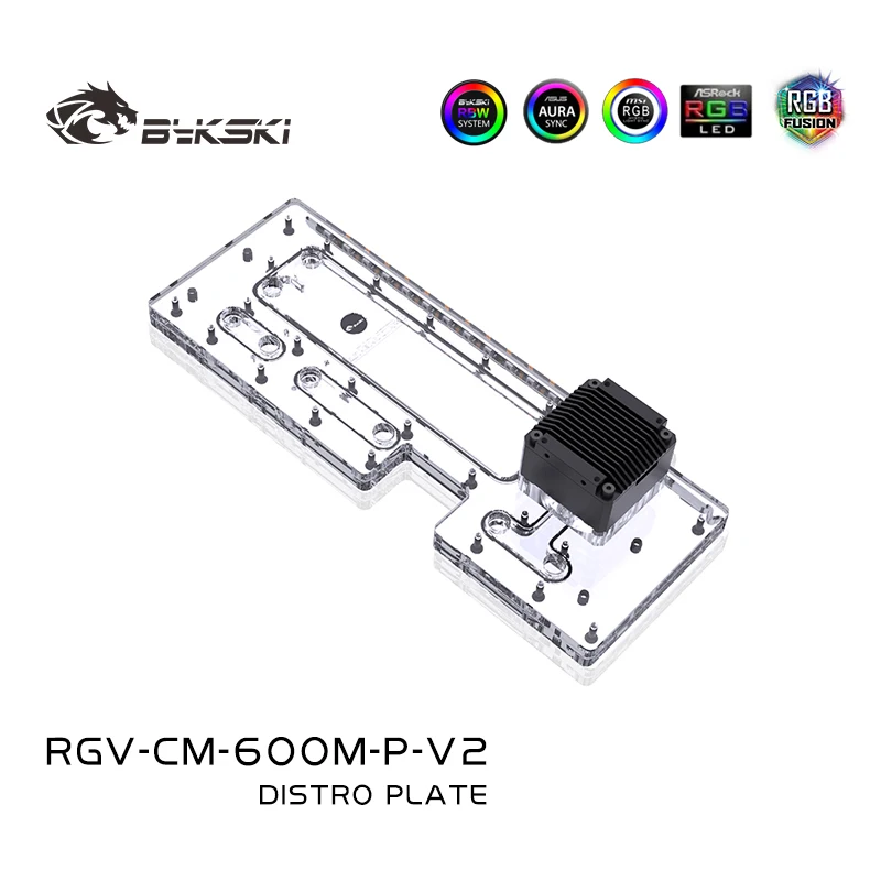 Bykski Acrylic Distro Plate / Board Reservoir for Cooler Master SL600M Computer Case / Combo DDC Water Pump / RGV-CM-600M-P-V2