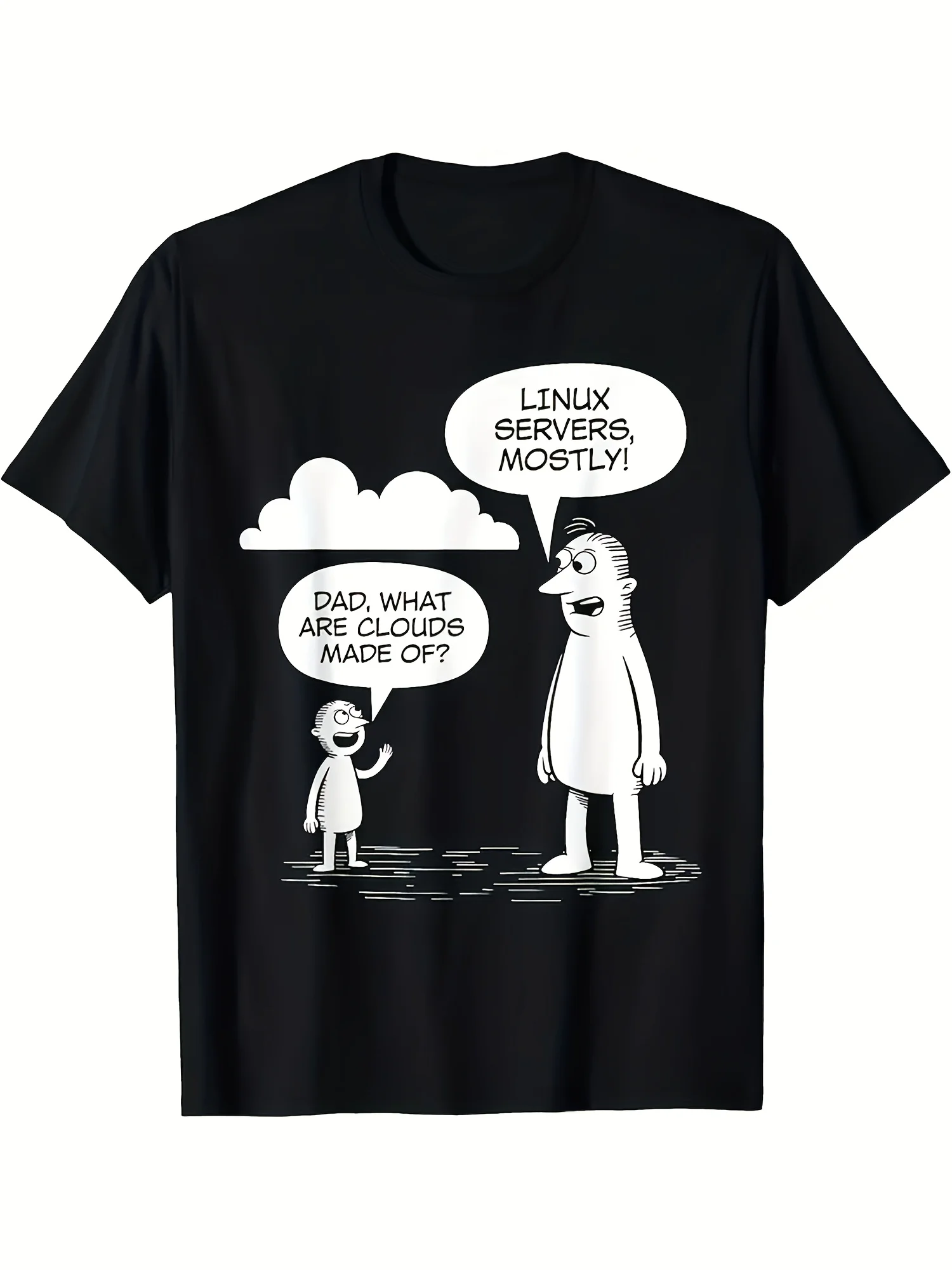 2026 Men'S Casual Crew Neck T-Shirt by Cozy Comfort, Made from 100% Knit, Featuring Regular Fit And Graphic of Linux Dad