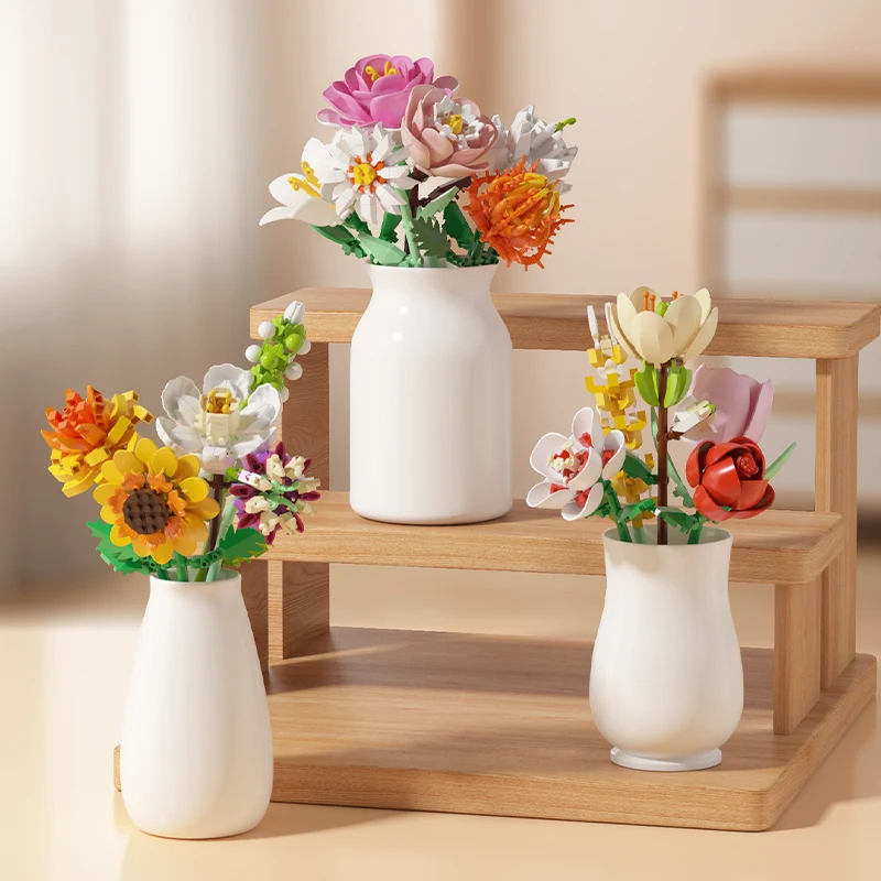 

Christmas Countdown Calendar Flowers Bouquet Building Set Holiday Countdown Calendar Gifts for Adult Christmas Decoration