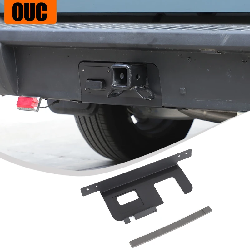 

Aluminum Alloy Car Rear Bumper Cover Plate Trailer Side Dust Cover 4/7-Pin Connector Hitch For Ford Maverick 2022 2023 2024 2025